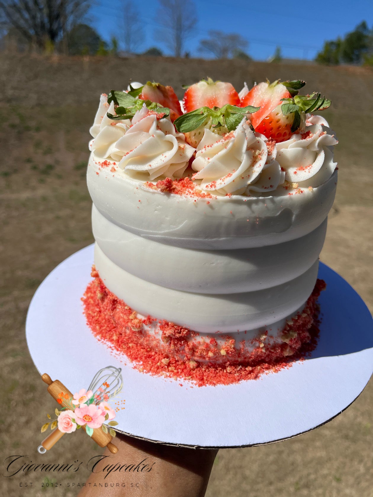 Strawberry Crunch Cake
